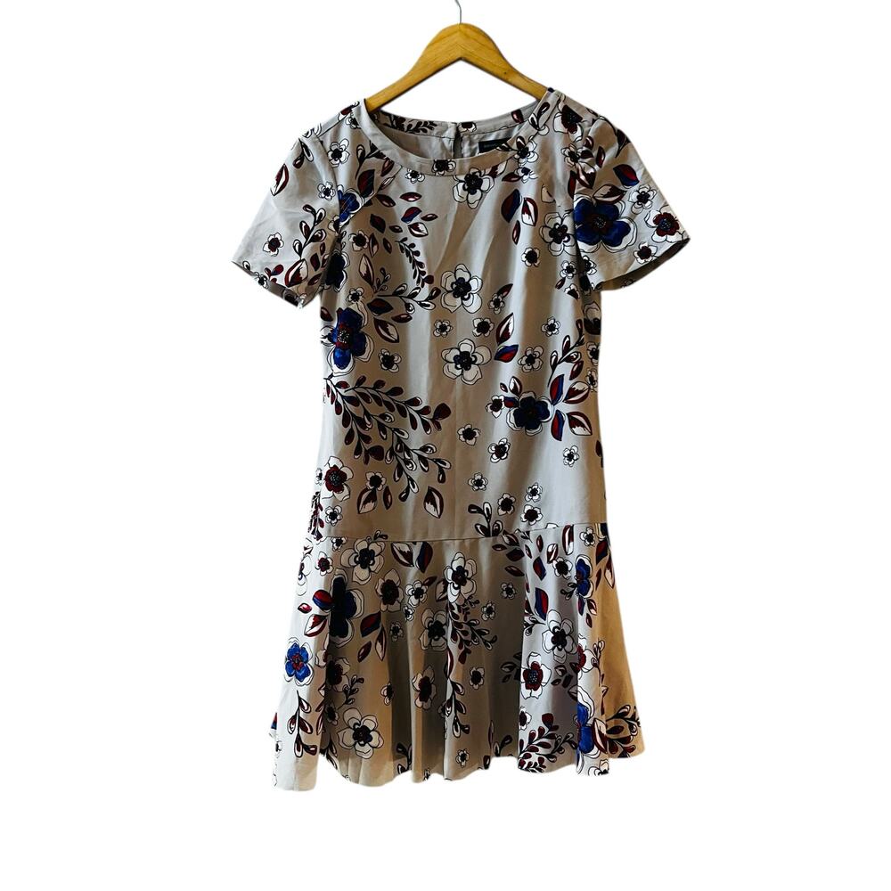 Banana Republic Floral Print Short Sleeve Dress Size 2 Multicolor - Picture 2 of 9